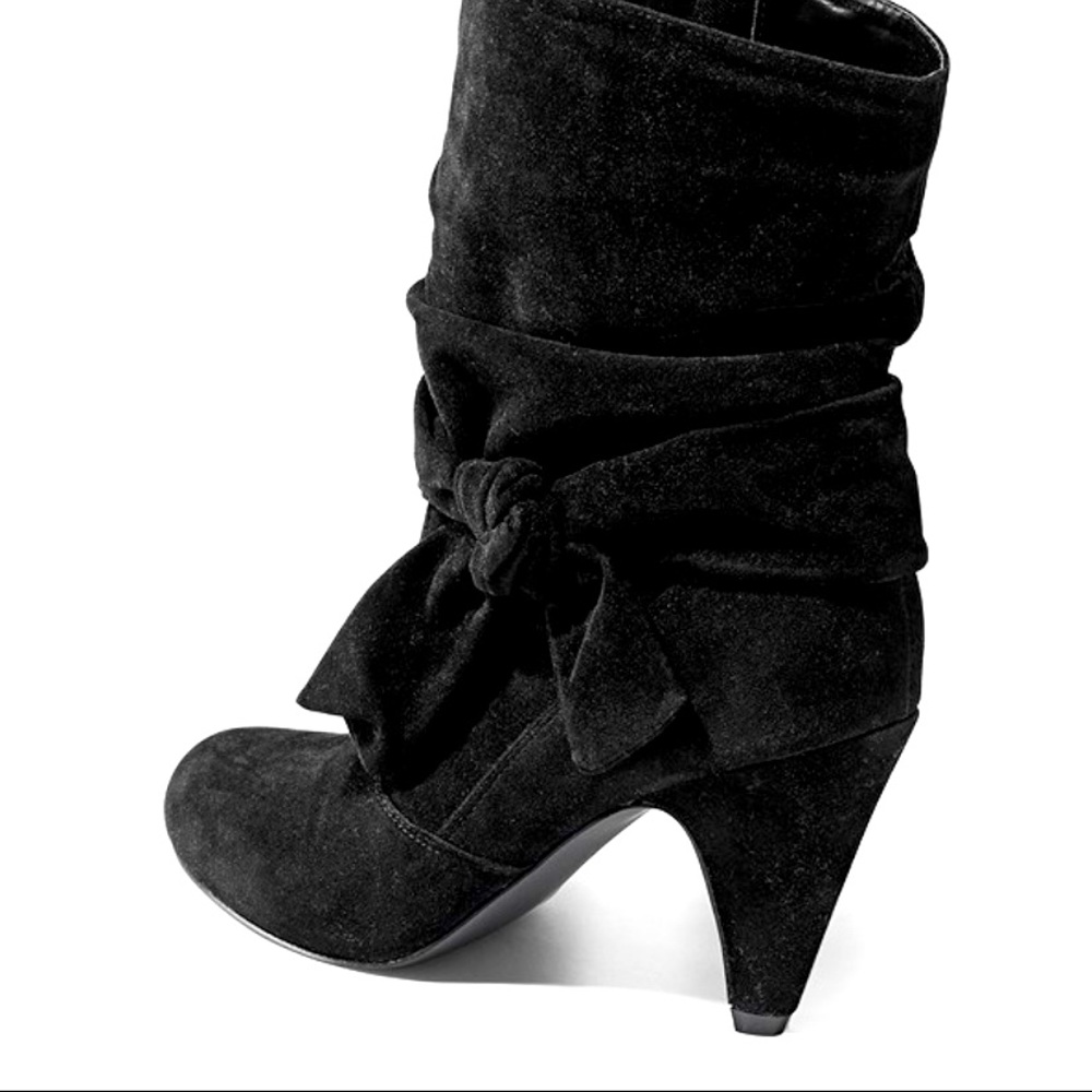 Venus Knotted Slouchy Suede Boots, Size 8